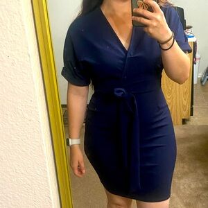 Boohoo Navy blue dress